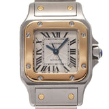 CARTIER カルティエ サントスガルベ SM W20057C4 レディース YG/SS 腕時計 自動巻き シルバー系文字盤 Aランク 中古 銀蔵