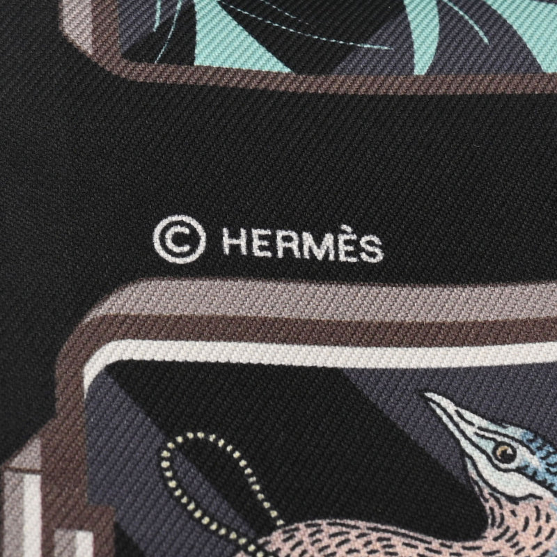 HERMES エルメス ツイリー PARADE EN FANFARE ノワール/ローズ/グリス - レディース シルク100％ スカーフ 未使用 銀蔵