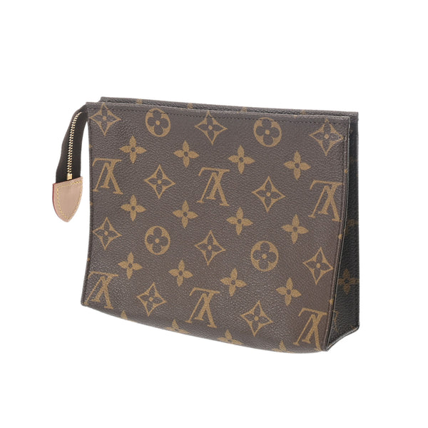 LOUIS VUITTON ルイヴィトン モノグラム ポッシュトワレ 19 ブラウン M47544 ユニセックス モノグラムキャンバス ポーチ Aランク 中古 銀蔵