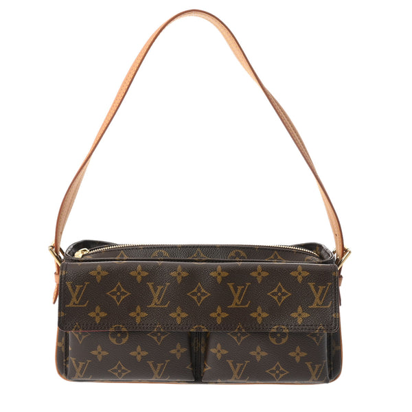 LOUIS VUITTON ルイヴィトン モノグラム ヴィバシテ MM ワンショルダー ブラウン M51164 レディース モノグラムキャンバス ショルダーバッグ Aランク 中古 銀蔵