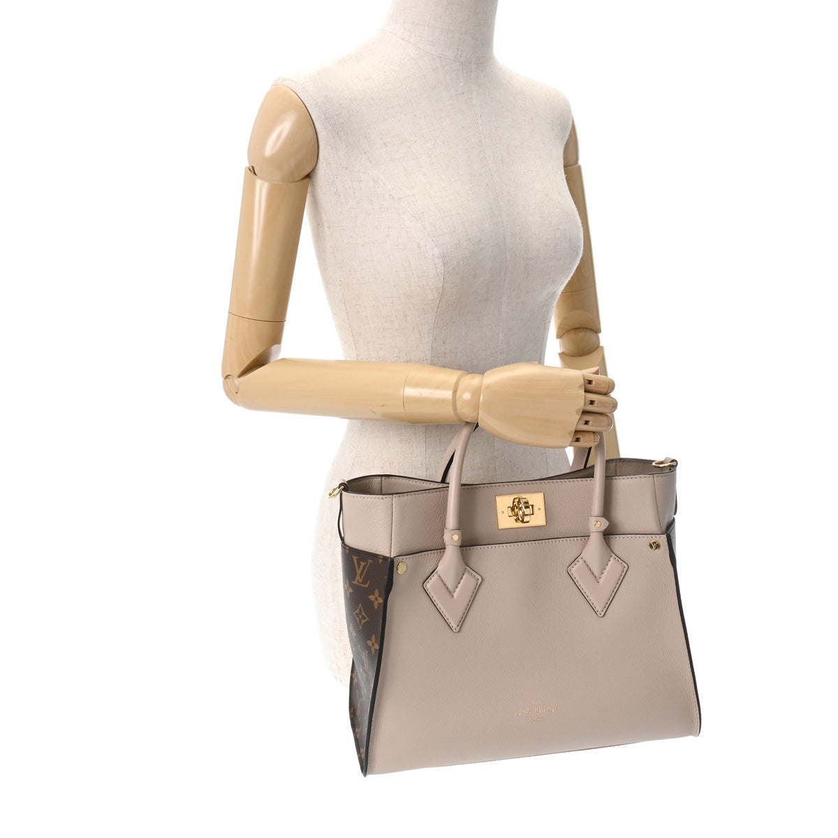 未使用品 LOUIS VUITTON ルイ・ヴィトン オンマイサイド MM M58485 カーフ グレージュ レディース 802000156872000-13_ceea82d8-