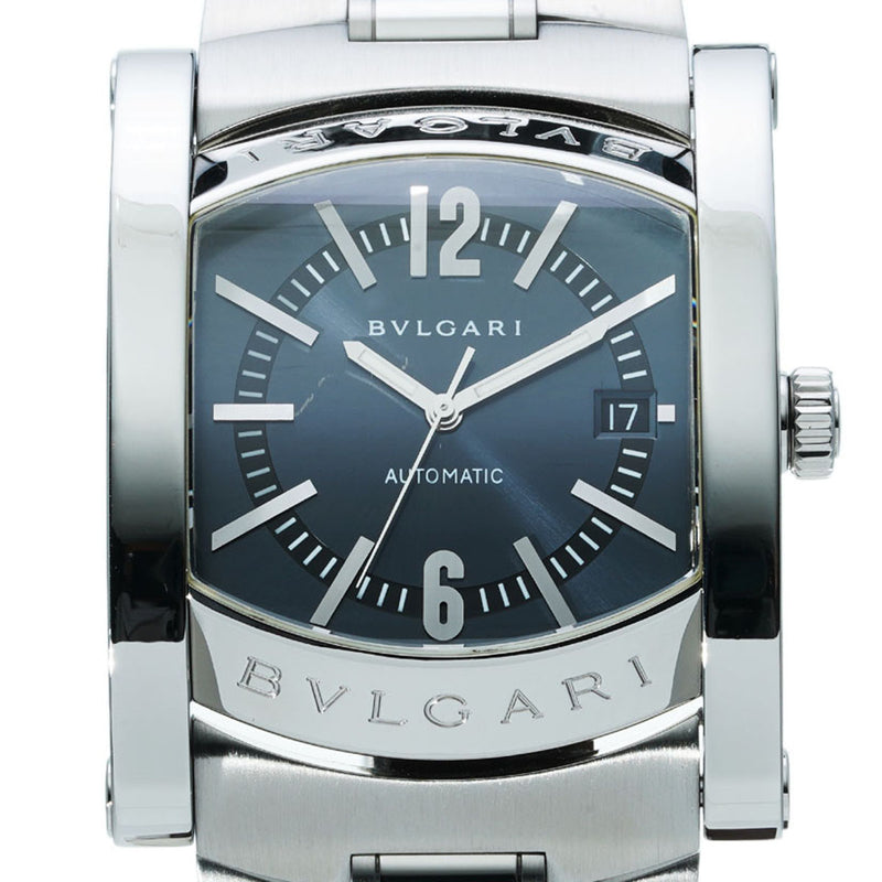 BVLGARI ブルガリ アショーマ A8 スクラッチ AA48S メンズ SS 腕時計 自動巻き ブルー文字盤 Aランク 中古 銀蔵
