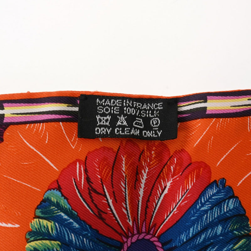 HERMES エルメス ツイリー SOI E BRAZIL 旧タグ アイリス/オレンジ/ジョーヌ - レディース シルク100％ スカーフ 新同 中古 銀蔵