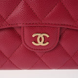 CHANEL シャネル スモールフラップウォレット ピンク AP0231 レディース キャビアスキン 三つ折り財布 Aランク 中古 銀蔵