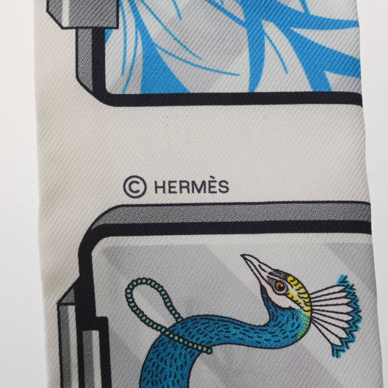 HERMES エルメス ツイリー HERMES STORY ブラン/グリ/ルージュ 063875S レディース シルク100％ スカーフ 未使用 銀蔵