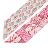 HERMES エルメス ツイリー WHIP BLOCK ピンク レディース シルク100％ スカーフ Aランク 中古 銀蔵