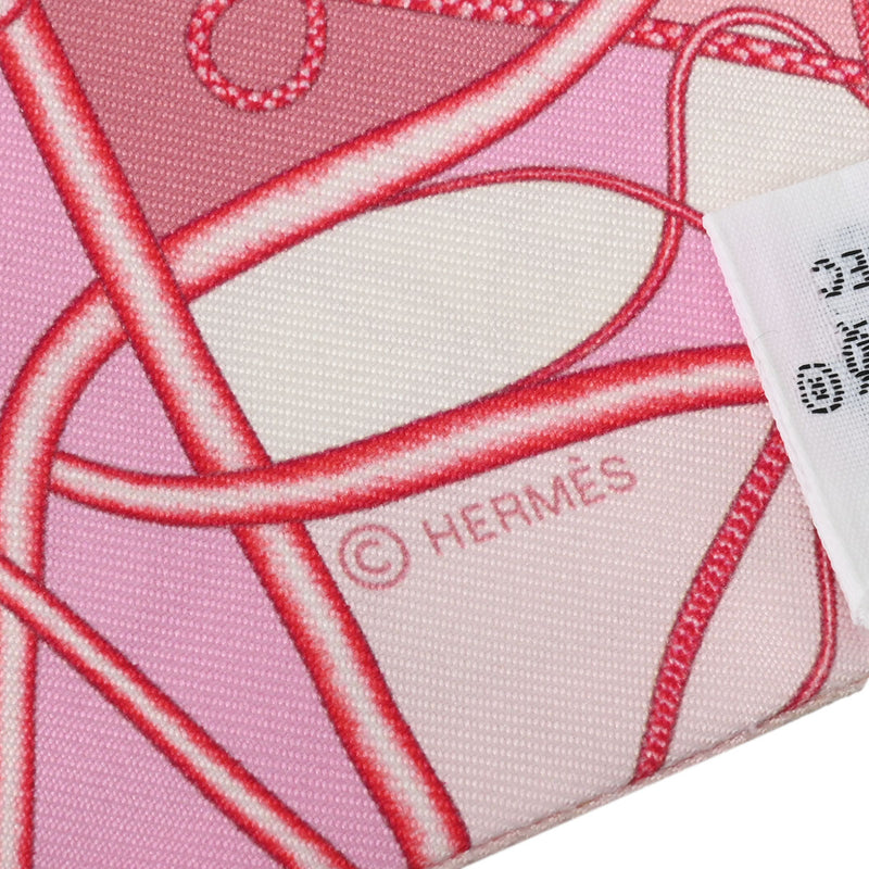 HERMES エルメス ツイリー WHIP BLOCK ピンク レディース シルク100％ スカーフ Aランク 中古 銀蔵