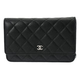 CHANEL シャネル マトラッセ クラシックチェーンウォレット 黒 シルバー金具 AP0250 レディース キャビアスキン ショルダーバッグ 未使用 銀蔵