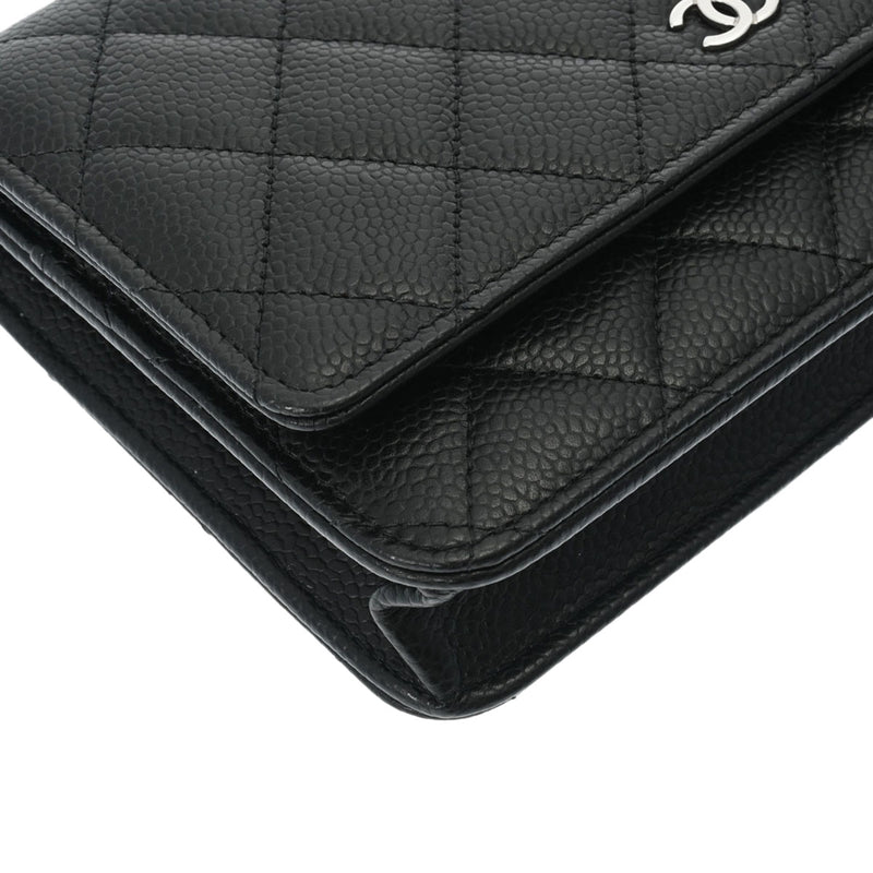 CHANEL シャネル マトラッセ クラシックチェーンウォレット 黒 シルバー金具 AP0250 レディース キャビアスキン ショルダーバッグ 未使用 銀蔵