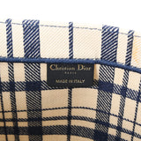 CHRISTIAN DIOR クリスチャンディオール ブックトート ラージサイズ 白/青 ユニセックス キャンバス ハンドバッグ ABランク 中古 銀蔵