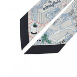 HERMES エルメス ツイリー SPLASH PARK ノワール/ローズ/グリ レディース シルク100％ スカーフ 未使用 銀蔵