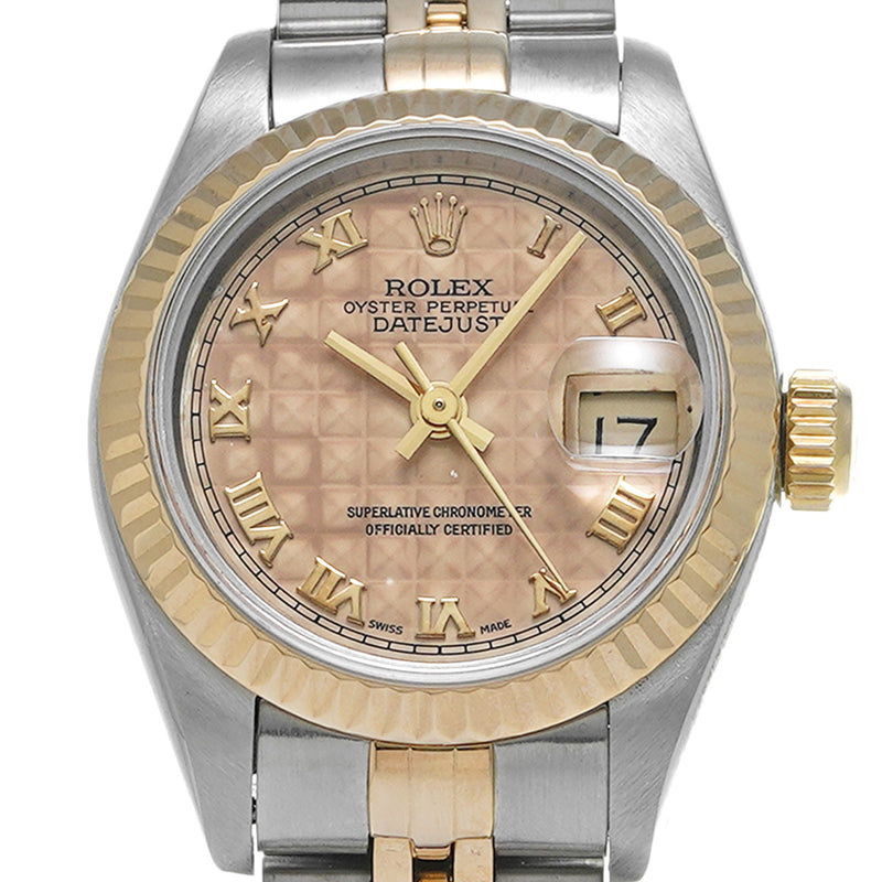 ROLEX ロレックス デイトジャスト 69173 レディース YG/SS 腕時計 自動巻き ピラミッド/アイボリー系文字盤 Aランク 中古 銀蔵