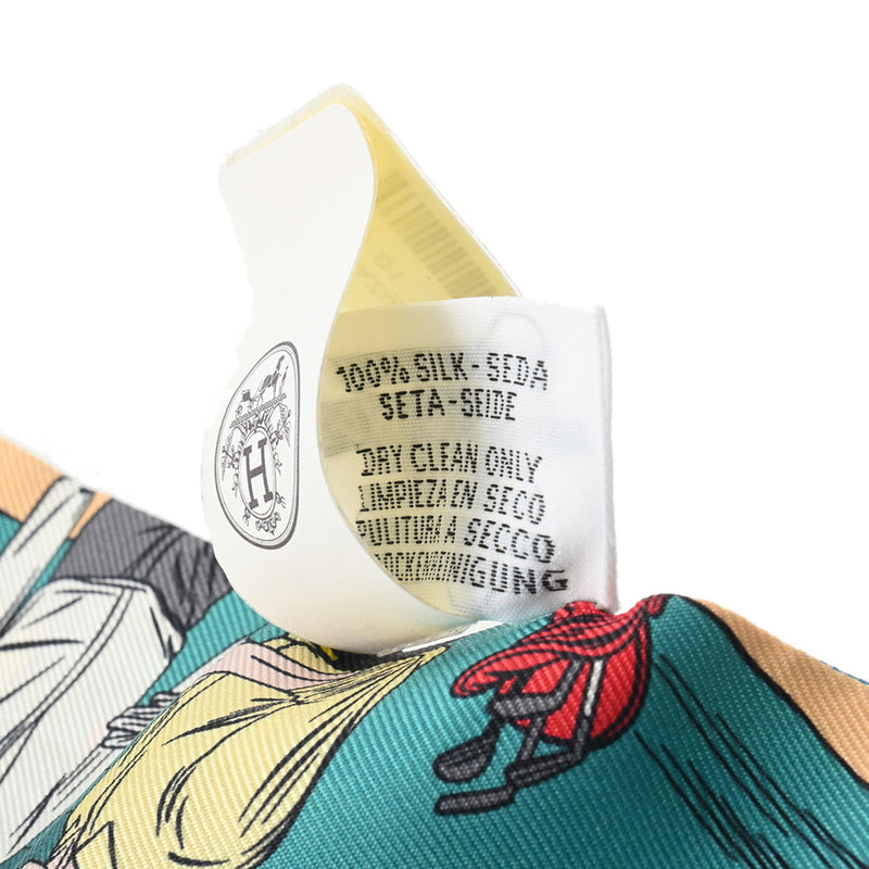 HERMES エルメス ツイリー WOW ブルーアズール/ジョーヌ 063463S レディース シルク100％ スカーフ 未使用 銀蔵