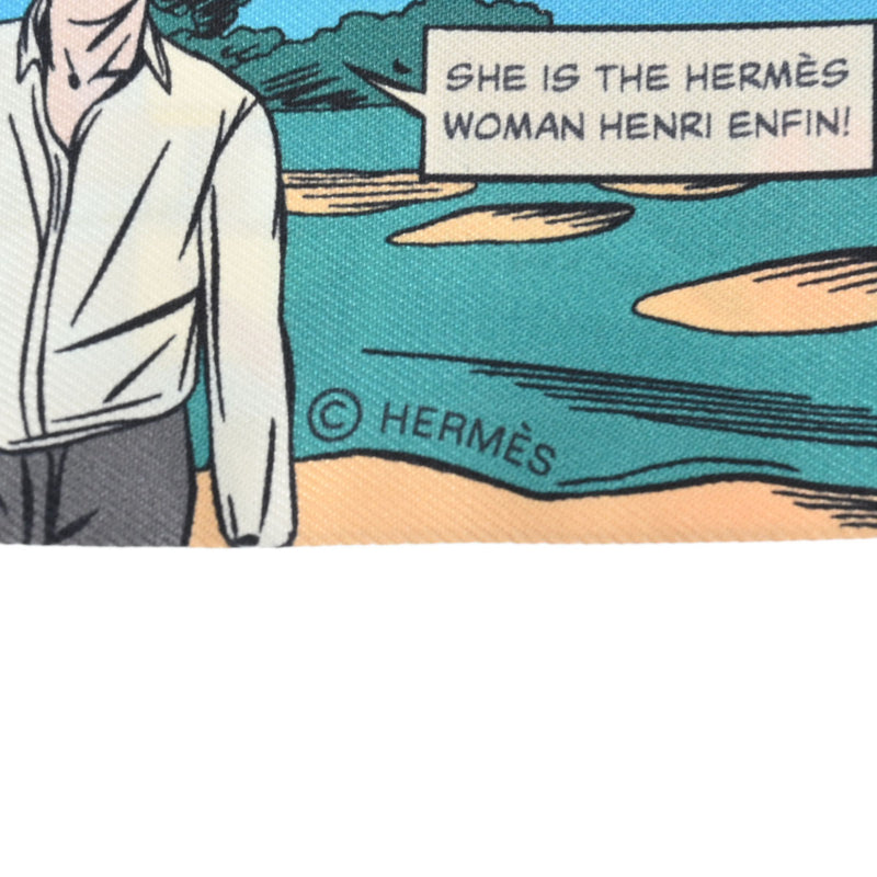 HERMES エルメス ツイリー WOW ブルーアズール/ジョーヌ 063463S レディース シルク100％ スカーフ 未使用 銀蔵