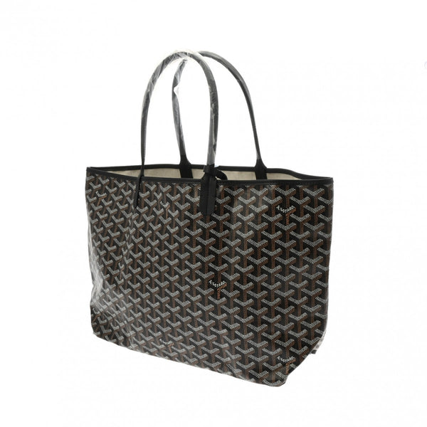 GOYARD ゴヤール サンルイ PM 黒/黒 ユニセックス PVC レザー トートバッグ 新品 銀蔵