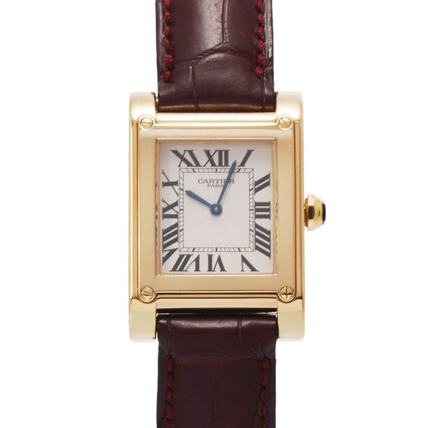 カルティエ TANK A VIS LM CPCP W1529451 アイボリー レディース 腕時計 手巻き 中古 銀蔵