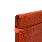 HERMES エルメス ケリーウォレット ロング オレンジ □O刻印(2011年頃) ユニセックス リザード 長財布 Bランク 中古 銀蔵