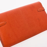 HERMES エルメス ケリーウォレット ロング オレンジ □O刻印(2011年頃) ユニセックス リザード 長財布 Bランク 中古 銀蔵