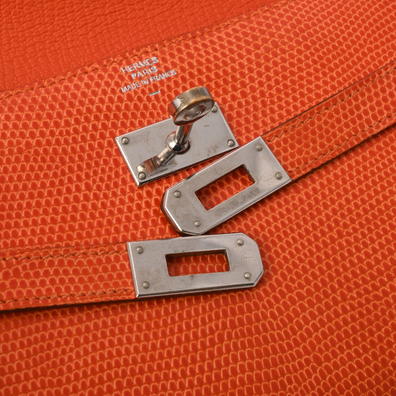 HERMES エルメス ケリーウォレット ロング オレンジ - □O刻印(2011年頃) ユニセックス リザード 長財布 Bランク 中古 銀蔵