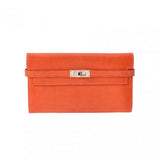 HERMES エルメス ケリーウォレット ロング オレンジ □O刻印(2011年頃) ユニセックス リザード 長財布 Bランク 中古 銀蔵
