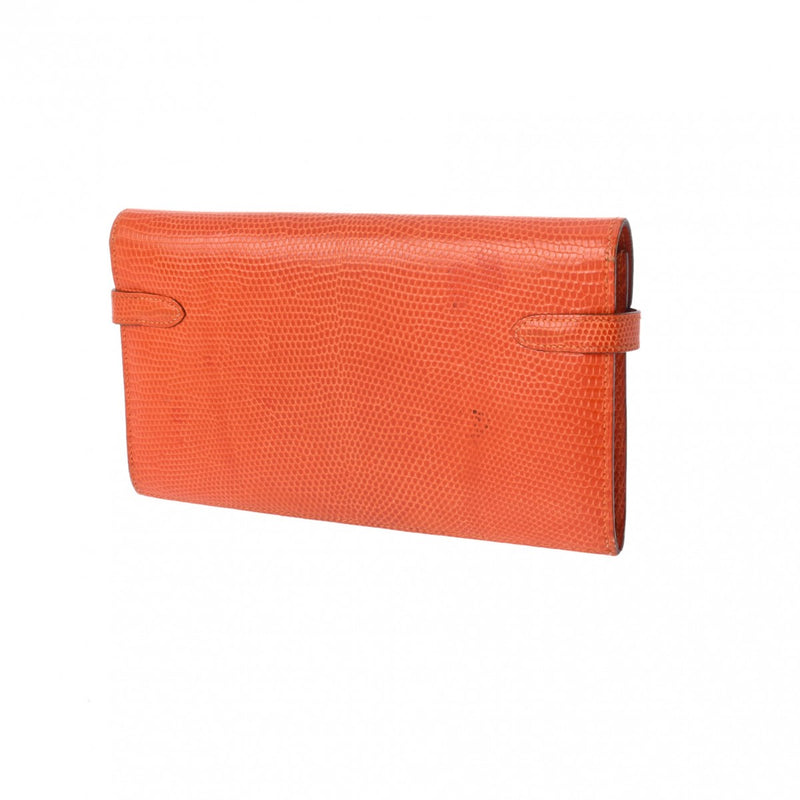 HERMES オレンジ レザー長財布 エルメス(HERMES)エルメス ベアンスフレ 二つ折り長財布 財布