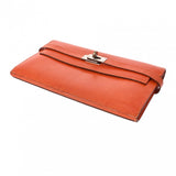 HERMES エルメス ケリーウォレット ロング オレンジ □O刻印(2011年頃) ユニセックス リザード 長財布 Bランク 中古 銀蔵
