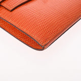 HERMES エルメス ケリーウォレット ロング オレンジ □O刻印(2011年頃) ユニセックス リザード 長財布 Bランク 中古 銀蔵