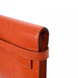 HERMES エルメス ケリーウォレット ロング オレンジ □O刻印(2011年頃) ユニセックス リザード 長財布 Bランク 中古 銀蔵