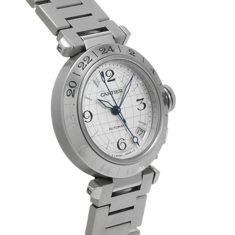 CARTIER カルティエ パシャC メリディアンGMT W31078M7 ボーイズ SS 腕時計 自動巻き Aランク 中古 銀蔵