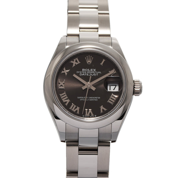 ロレックス デイトジャスト 28 279160 -(8桁 ランダム番) ダークグレー レディース 腕時計 自動巻き 中古 銀蔵