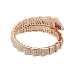 BVLGARI ブルガリ セルペンティ ヴァイパー Sサイズ ゴールド レディース K18ピンクゴールド PG ブレスレット Aランク 中古 銀蔵