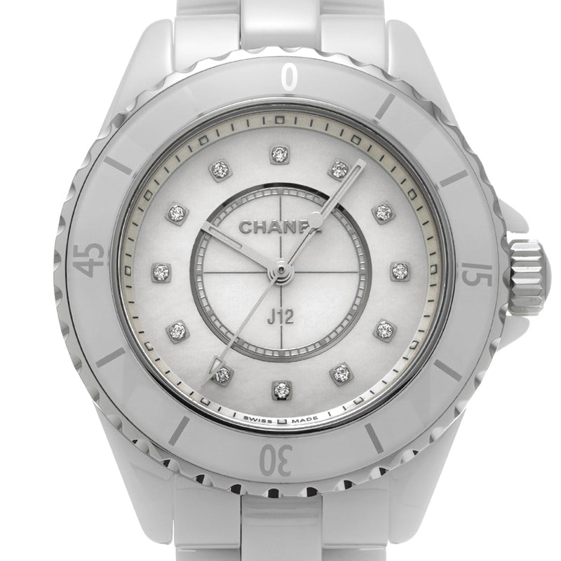 シャネル J12 33mm 12Pダイヤ H5704 ホワイト/ダイヤモンド レディース 腕時計 クォーツ 中古 銀蔵