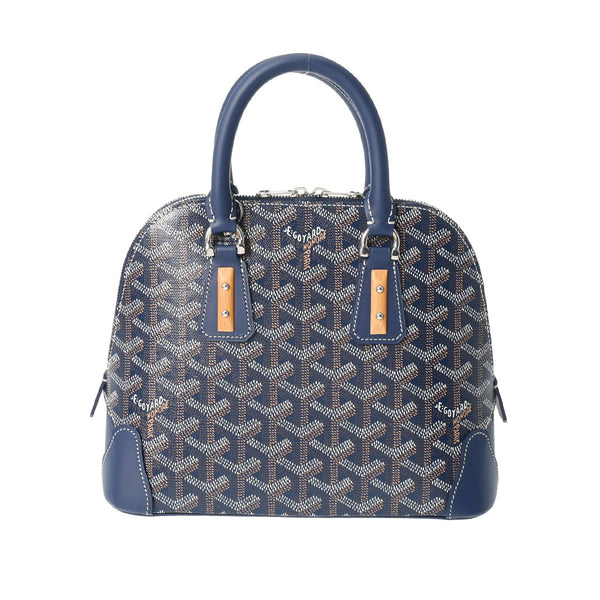 GOYARD ゴヤール ヴァンドーム PM ネイビー シルバー金具 レディース PVC ハンドバッグ 新同 中古 銀蔵