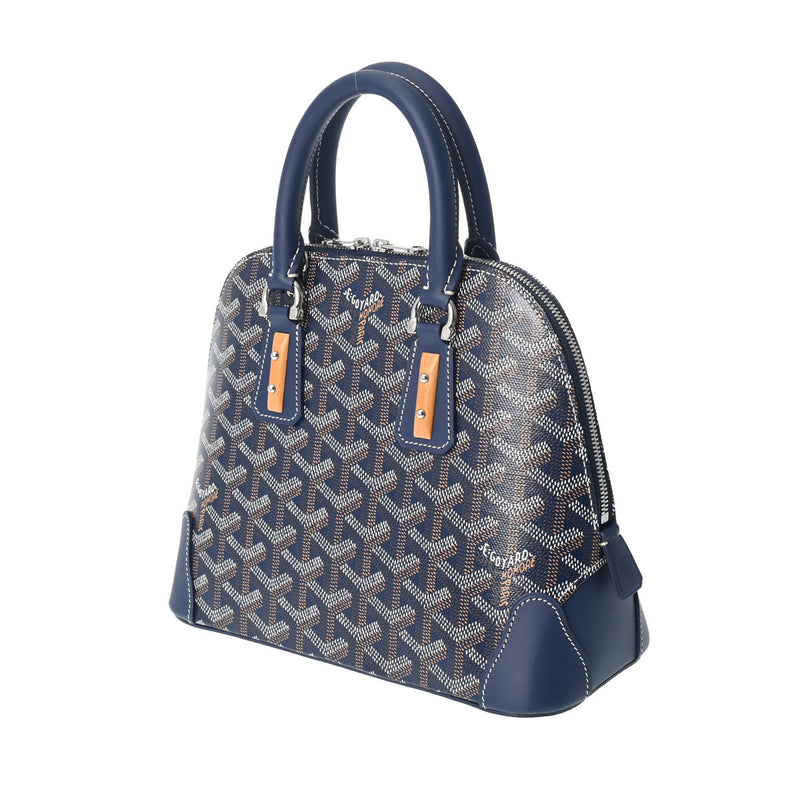 GOYARD ゴヤール ヴァンドーム PM ネイビー シルバー金具 レディース PVC ハンドバッグ 新同 中古 銀蔵