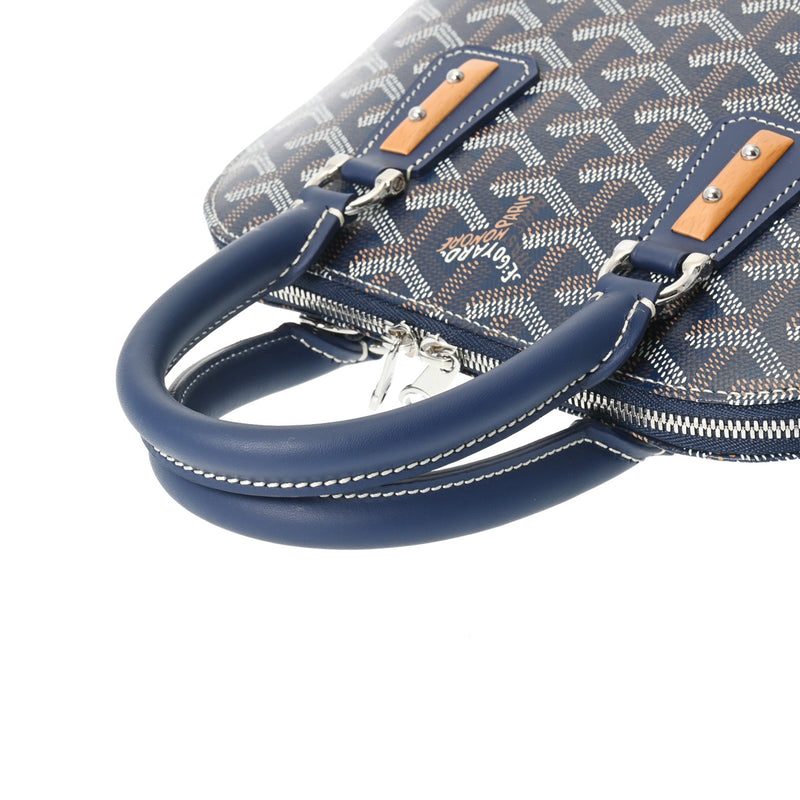 GOYARD ゴヤール ヴァンドーム PM ネイビー シルバー金具 レディース PVC ハンドバッグ 新同 中古 銀蔵