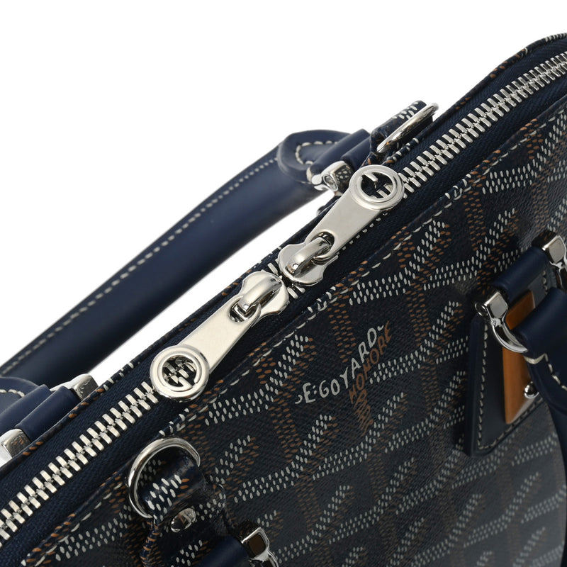 GOYARD ゴヤール ヴァンドーム PM ネイビー シルバー金具 レディース PVC ハンドバッグ 新同 中古 銀蔵