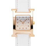 エルメス Hウォッチ ミニ 21mm 12Pダイヤ HH1.202 ホワイト/ダイヤモンド レディース 腕時計 クォーツ 銀蔵