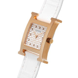 エルメス Hウォッチ ミニ 21mm 12Pダイヤ HH1.202 ホワイト/ダイヤモンド レディース 腕時計 クォーツ 銀蔵