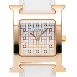 エルメス Hウォッチ ミニ 21mm 12Pダイヤ HH1.202 ホワイト/ダイヤモンド レディース 腕時計 クォーツ 銀蔵