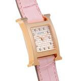 エルメス Hウォッチ ミニ 21mm 12Pダイヤ HH1.202 ホワイト/ダイヤモンド レディース 腕時計 クォーツ 銀蔵