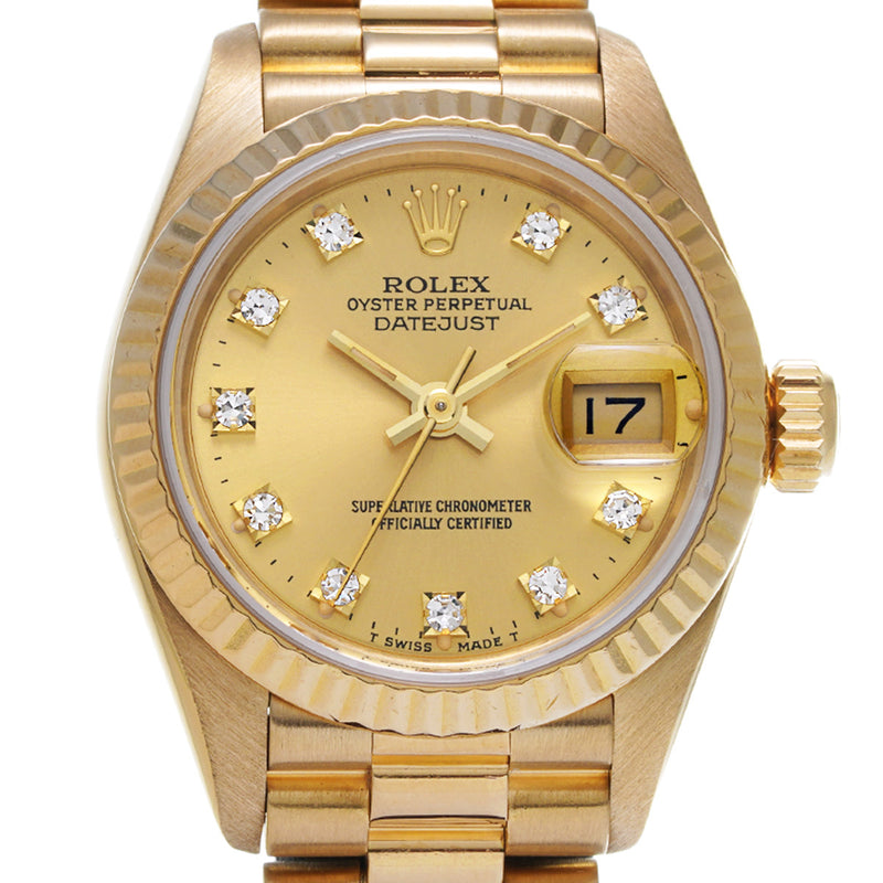 ROLEX ロレックス デイトジャスト 10Pダイヤ レディース 腕時計 自動巻き Aランク 中古 銀蔵