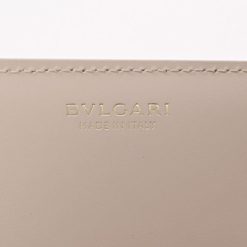 BVLGARI ブルガリ ブルガリブルガリ ラージウォレット ベージュ ゴールド金具 レディース レザー 長財布 Aランク 中古 銀蔵