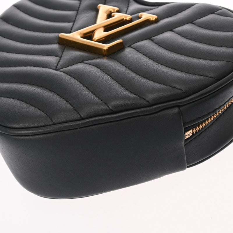 LOUIS VUITTON ルイヴィトン ニューウェーブ ハートショルダー 黒 M53863 レディース レザー ショルダーバッグ ABランク 中古 銀蔵