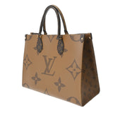 LOUIS VUITTON ルイヴィトン モノグラムジャイアント オンザゴー MM 2WAYトート ブラウン M45321 レディース モノグラムリバースキャンバス ハンドバッグ 新同 中古 銀蔵