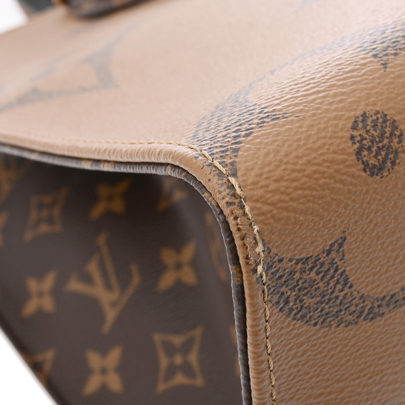 LOUIS VUITTON ルイヴィトン モノグラムジャイアント オンザゴー MM 2WAYトート ブラウン M45321 レディース モノグラムリバースキャンバス ハンドバッグ ABランク 中古 銀蔵