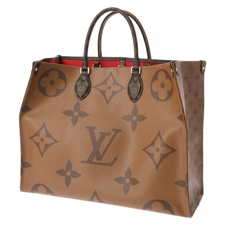 LOUIS VUITTON ルイヴィトン モノグラムリバース オンザゴー GM 2WAYトート 旧型 ブラウン M45320 ユニセックス モノグラムジャイアントリバース ハンドバッグ ABランク 中古 銀蔵