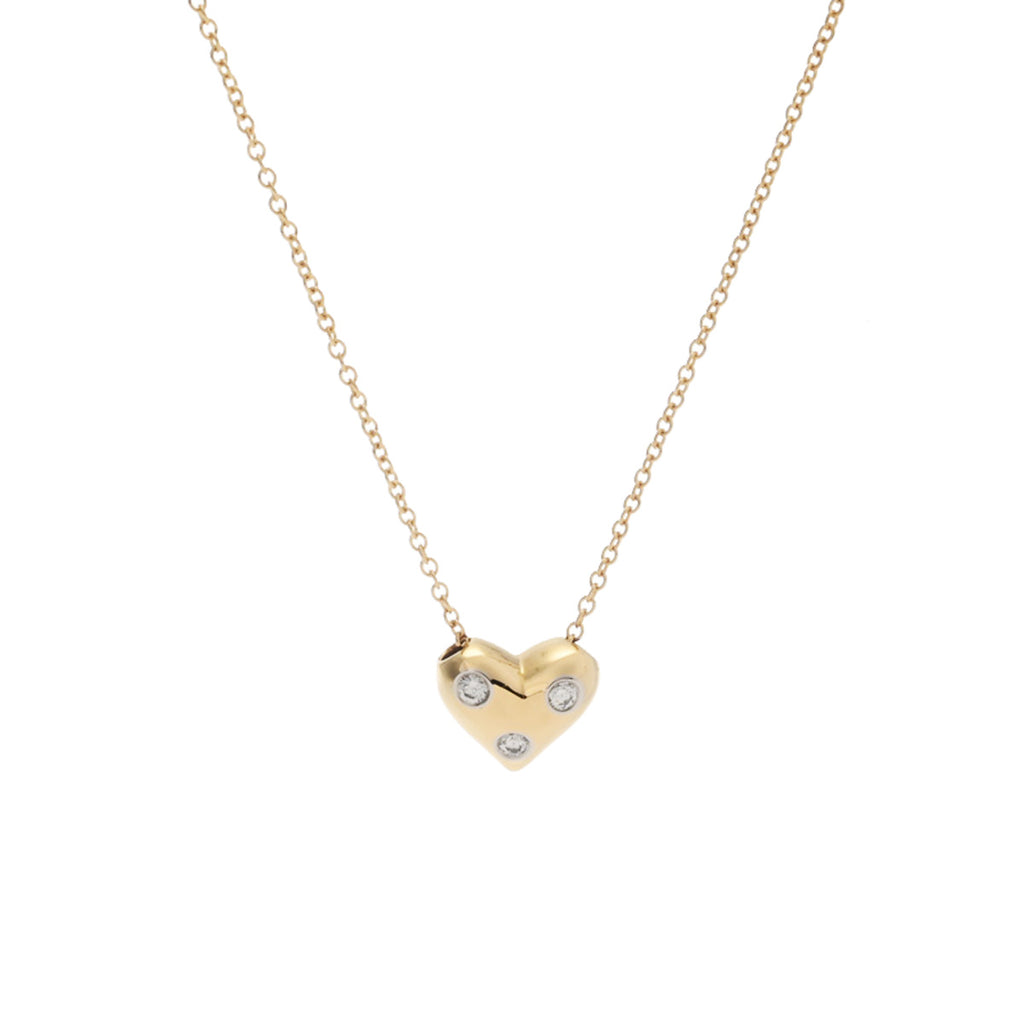 ティファニードッツハート ネックレス 3Pダイヤ レディース K18