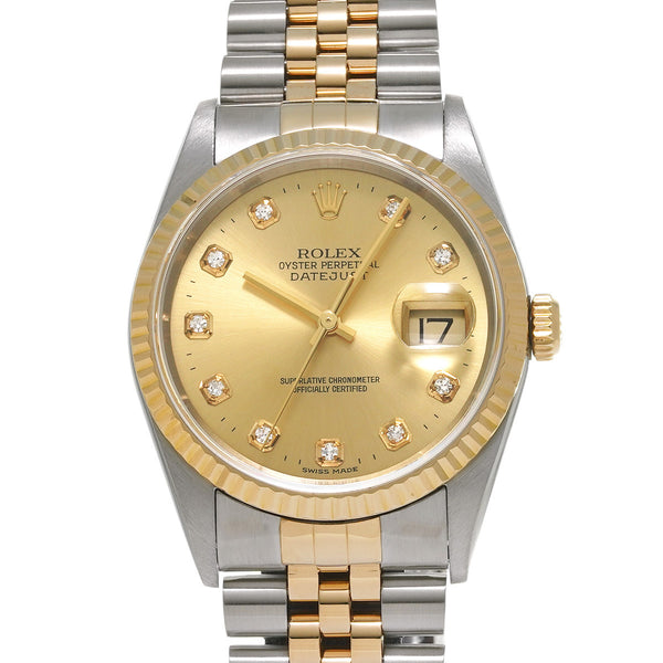 ROLEX ロレックス デイトジャスト 10Pダイヤ 16233G メンズ 腕時計 自動巻き Aランク 中古 銀蔵