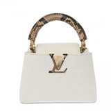 LOUIS VUITTON ルイヴィトン カプシーヌ MINI 2WAY ホワイト N98477 レディース トリヨンレザー パイソン ハンドバッグ Aランク 中古 銀蔵