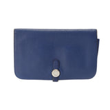 HERMES エルメス ドゴン GM ブルーエレクトリック X刻印(2016年頃) ユニセックス トゴ 長財布 Bランク 中古 銀蔵